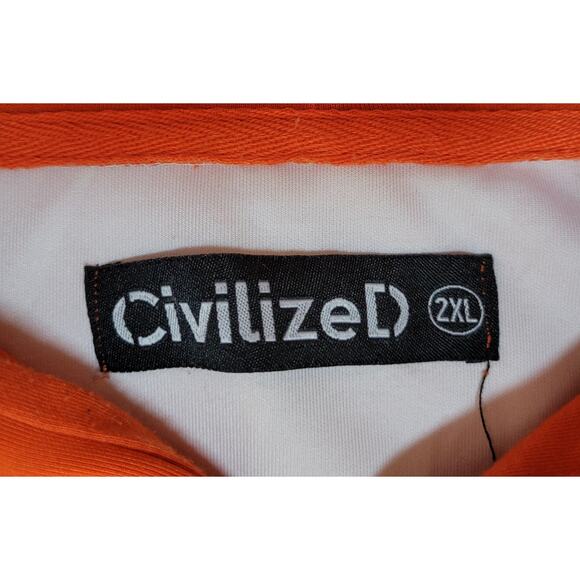 CIVILIZED Men's ROBOT PULLOVER HOODIE ORANGE YELLOW SIZE 2X Streetwear Skater - Picture 8 of 9